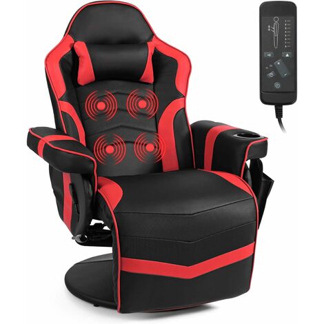 main image of "Adjustable Massage Gaming Chair PU Leather Office Computer Executive Desk Chair"