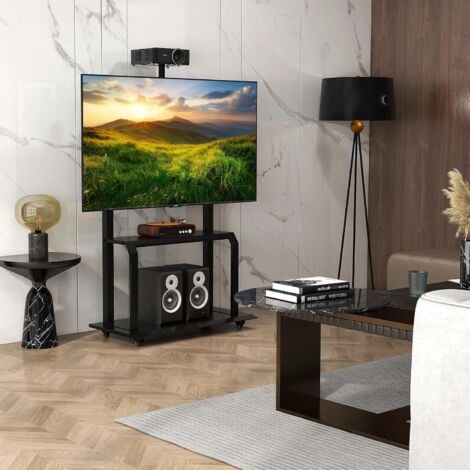 Adjustable Media Console Cart for 32”-80” Flat/Curved TVs up to 60 KG