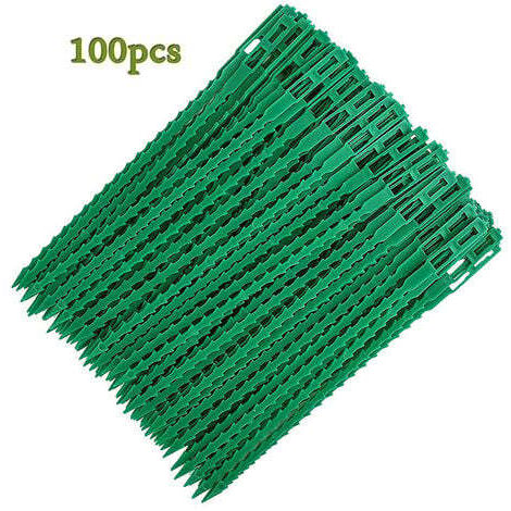 Adjustable plant ties, pack of 100 - Plastic garden ties - Reusable cable ties for green plants and shrubs, 13cm