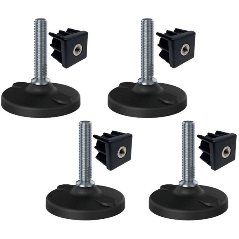 Adjustable Plastic Feet for Construction Equipment - Set of 4