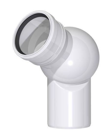 Adjustable Rotatable Universal Elbow Ball Sewage Installation 50mm Pipe Diameter