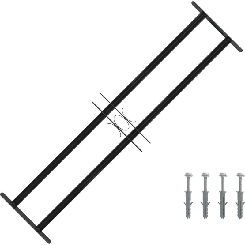 Window Grille Black 115 x 30 cm Powder-Coated Steel vidaXL