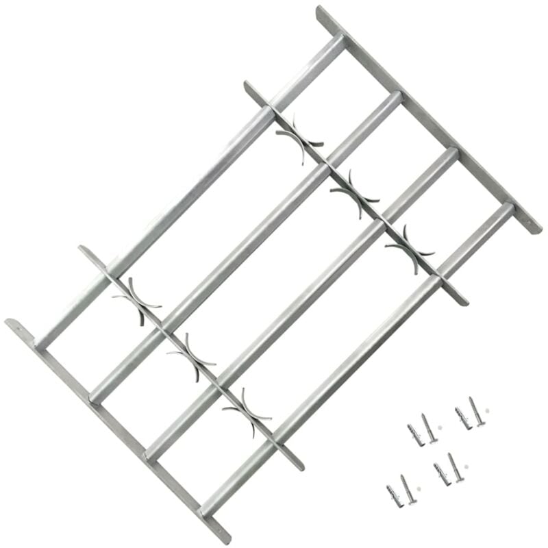 Vidaxl - Adjustable Security Grille for Windows with 4 Crossbars 1000-1500 mm