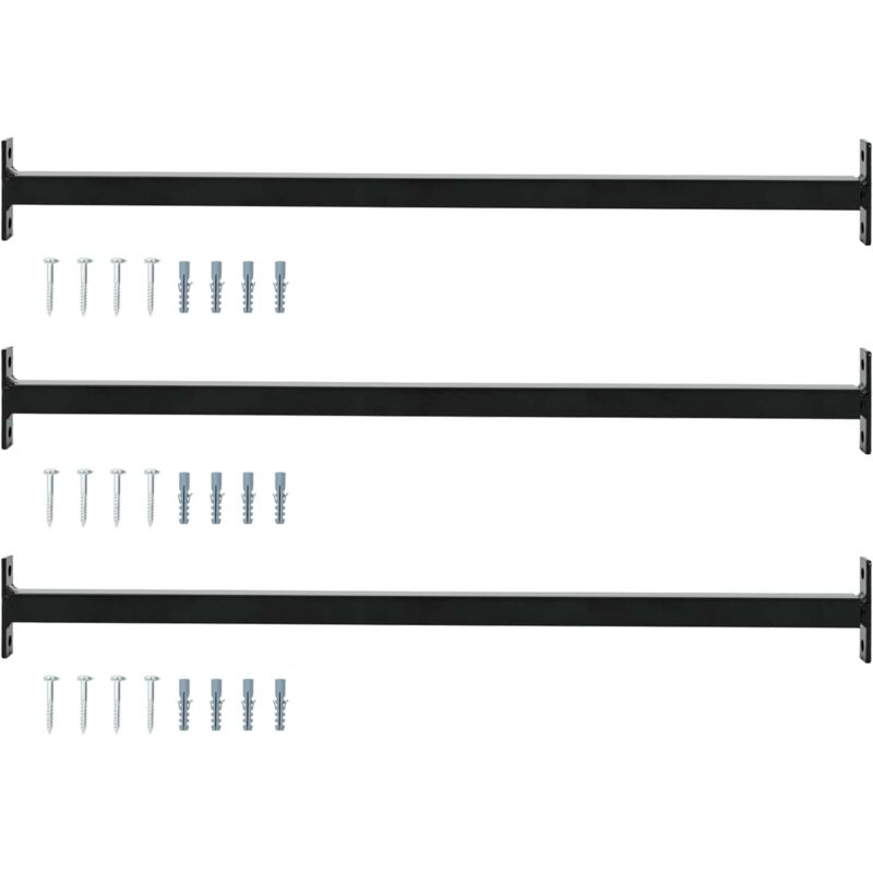 Adjustable Window Safety Bar 3 pcs Black Steel vidaXL