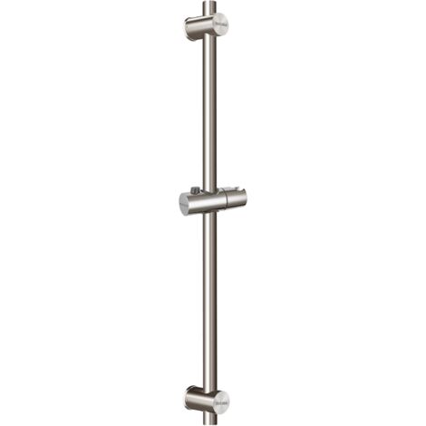 Adjustable shower rail, 80 cm, stainless steel 304, with height and angle adjustable shower head holder, brushed steel, total height 800 mm