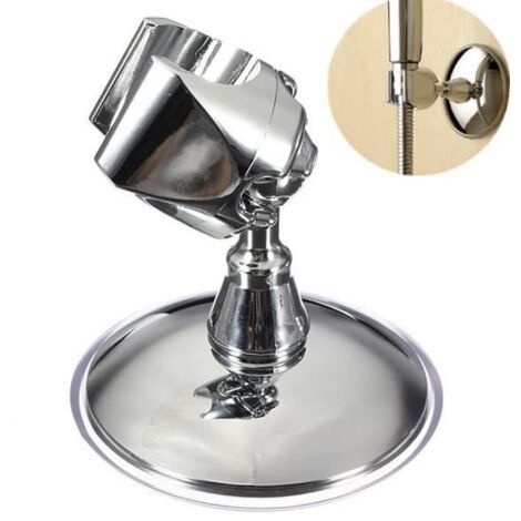 Adjustable Support Pommeau de Douche Ventouse Attache Chromé Sans Vis Salle Bain