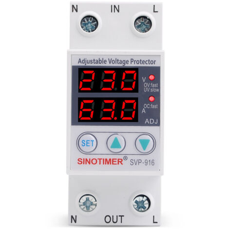 Adjustable surge protection device SVP-916, current limiting protector, time-delay reset protector (63 A)