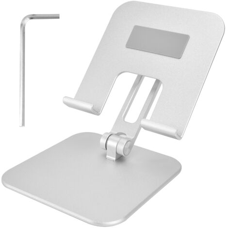 Adjustable Tablet Stand Holder Aluminium Alloy Portable Foldable Desktop Mobile Phone Stand Silver