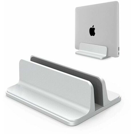 Adjustable Vertical Laptop Stand, Space Saving Aluminum Stand for All Phones and Laptops - Perfect for MacBook, MacBook Air, MacBook Pro, Ultrabook, Lenovo and others, Silver