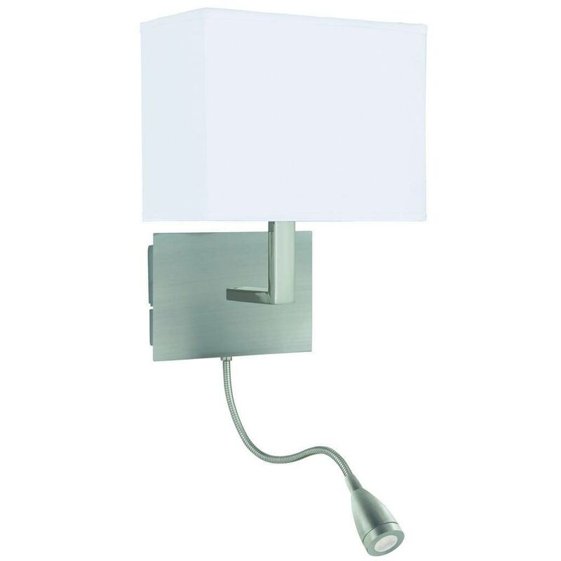 Dual Flexi Arm 1 Light Indoor Wall Light Satin Silver, E27 - Searchlight