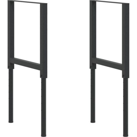 Adjustable Work Bench Frames 2 pcs Metal 55x(69-95.5) cm Black vidaXL
