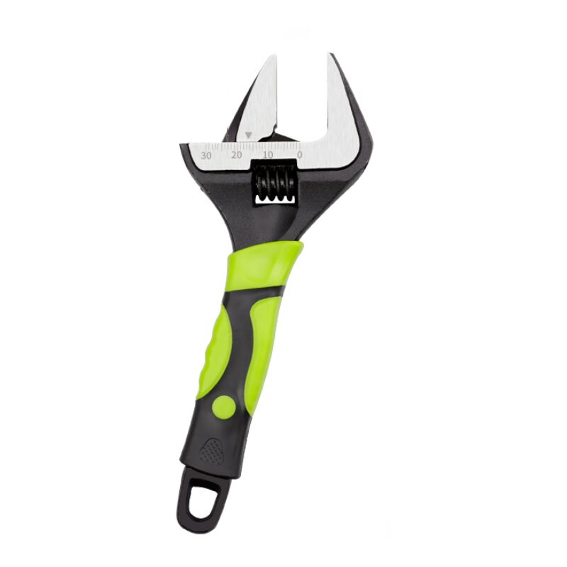 Mimiy - Adjustable Wrench Protective Phosphate Finish and Ergonomic Bi-Material Handle(12 inch green handle opening 60mm1PCS)