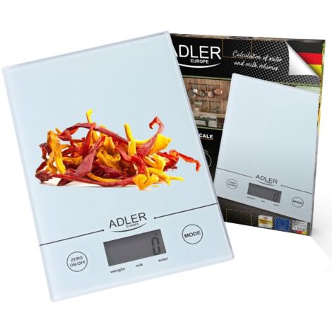 Adler ad 3138 w bilancia de bilancia elettronica da cucina de cucina blanco quadrato da banco
