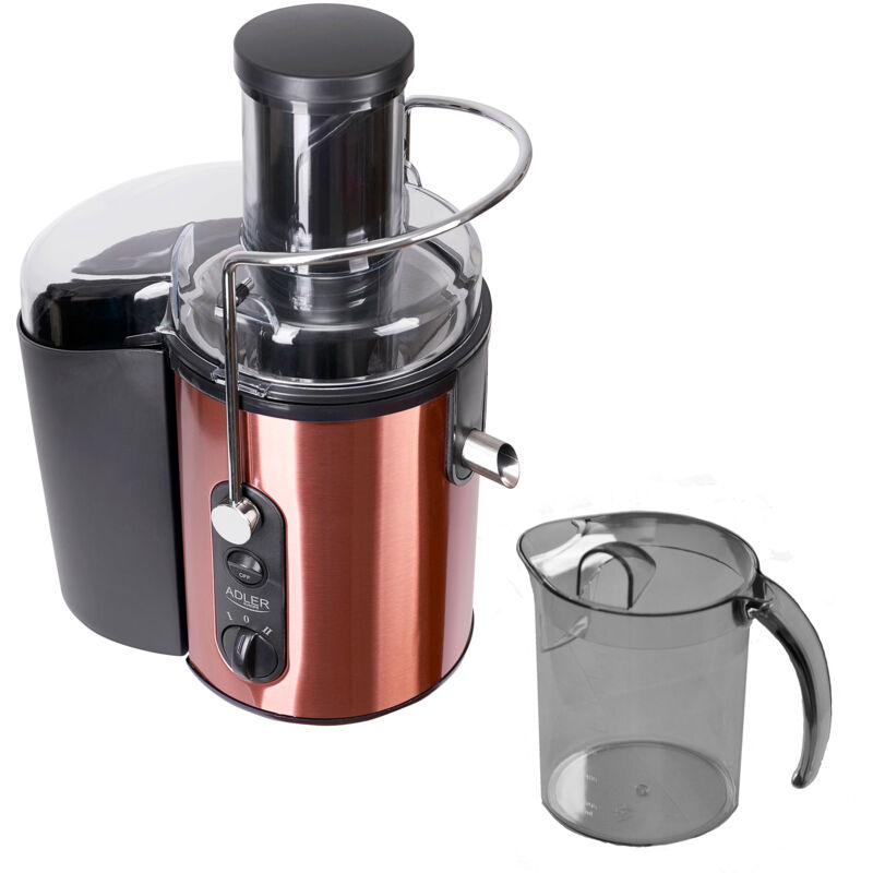 

Adler AD 4123 Licuadora para Frutas y Verduras, Acero Inoxidable, 2 Velocidades, Boca Ancha de 75 mm, Extractor de jugos 20.000 rpm, Alto