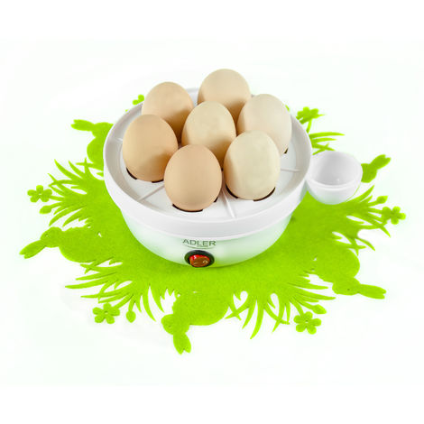 LELLACE Cuece Huevos Eléctrico con Temporizador y Alarma. Cocedor de 1  hasta 7 huevos para hacer