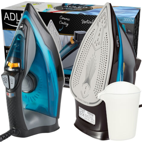 Adler ad 5032 piastra in ceramica di ferro a secco nero, blu, grigio 2400 w