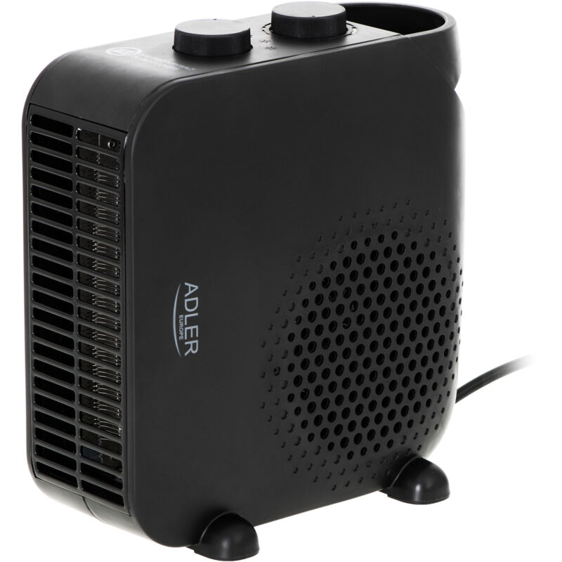 AD7725B Radiateur et Ventilateur Soufflant, Portable, Air Chaud / Froid, Thermostat 2000W Noir - Adler