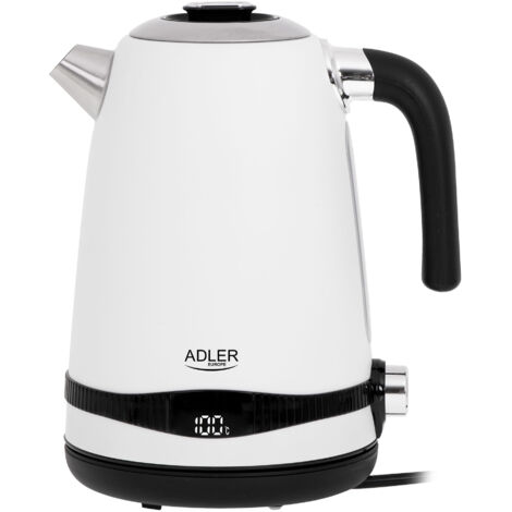 ADLER AD1295 BOUILLOIRE ÉLECTRIQUE EN ACIER, BLANCHE