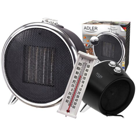 Adler AD7742 Riscaldatore portatile in ceramica, termoventilatore, 2 livelli di potenza, termostato automatico, design moderno, protezione dal surriscaldamento, 1500W