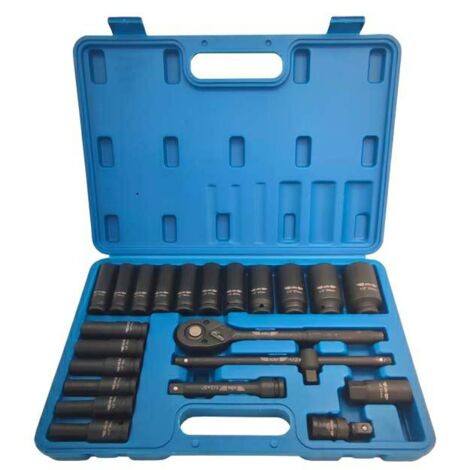 Adler Adler Ratschen- und Schlagschrauber Satz 1/2" 23-teilig, professionelles Werkzeug für die mechanische Montage und Wartung, Schutzbeschichtung, kompaktes Gehäuse, robuste Materialien, metallfarb