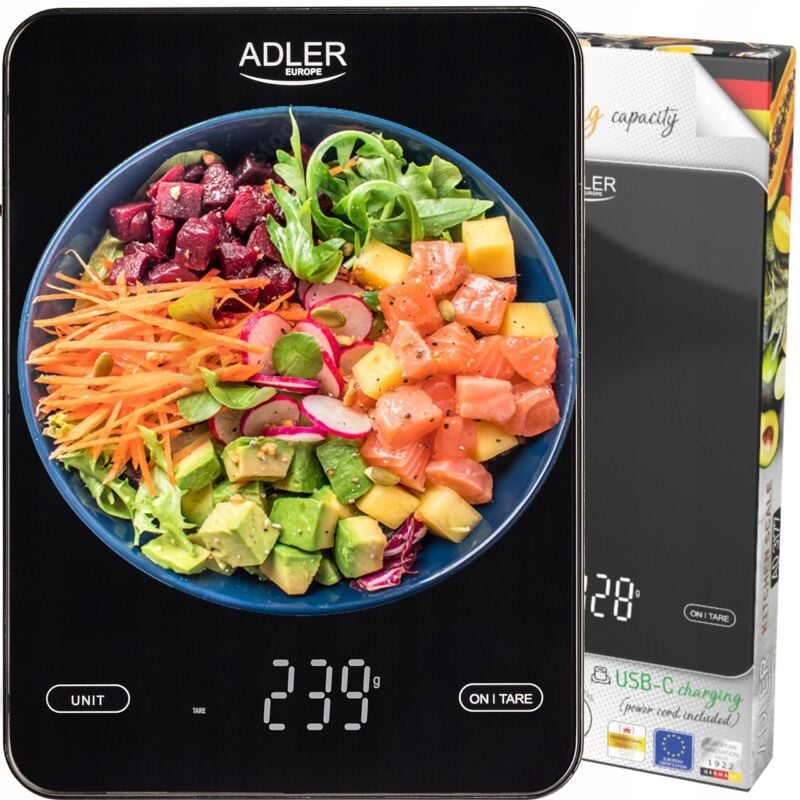 Adler - balance de cuisine ad 3177B - 10KG - charge usb