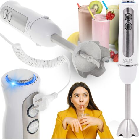 ADLER Batidora de mano, potencia nominal 850 W, función turbo, blanco