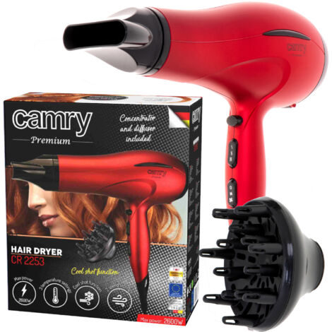 ADLER Camry Asciugacapelli de asciugacapelli de 2400 W, diffusore e 3 impostazioni di temperatura de