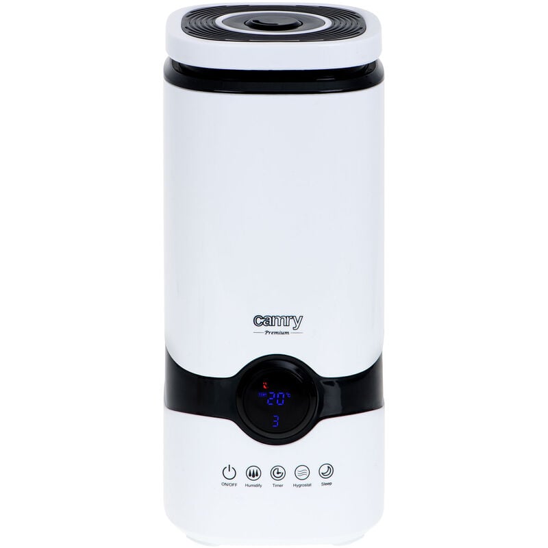 Adler - Camry CR7964 Humidificateur Ultrasonique 4,2L, Silencieux, Huiles Essentielles, Télécommande 25W Blanc