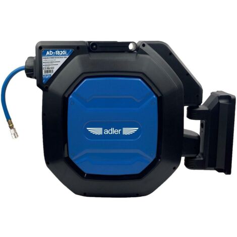 Adler Enrollador híbrido de manguera 18,8 x 12,5mm x 20m AD-1820i, herramienta profesional para gestión de aire comprimido, almacenamiento seguro, manguera flexible y resistente, diseño ergonómico, co
