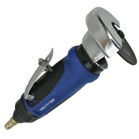 Adler Esmeriladora angular neumática 75mm, herramienta profesional para desbaste y corte industrial, sistema neumático de alta presión, diseño ergonómico, seguridad avanzada, color metálico.