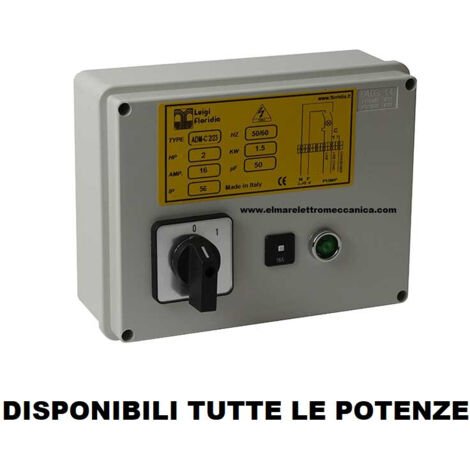 ADM-C Avviatore Diretto Commutatore Elettropompa Monofase Quadro Elettrico  HP 1,5 KW 1,1