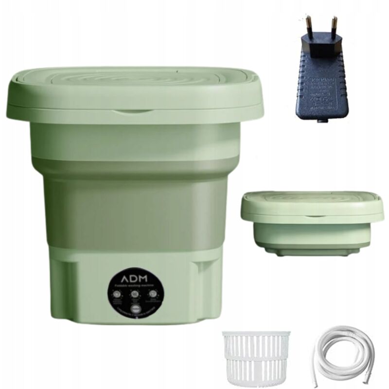 ADM Mini lavatrice da viaggio portatile pieghevole verde