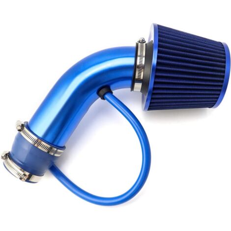 Admission d'air froid filtre（Blue），Kit Admission Direct Filtre，Tuyau Diamètre 76mm Système D'admission D'air en Fibre de avec Tuyau (Rouge)