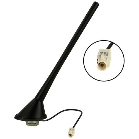 Adnauto – Antenne de toit DAB passive pour voiture – Inclinaison 60° – Réception AM/FM DAB – Installation toit arrière – Longueur tige 410 mm