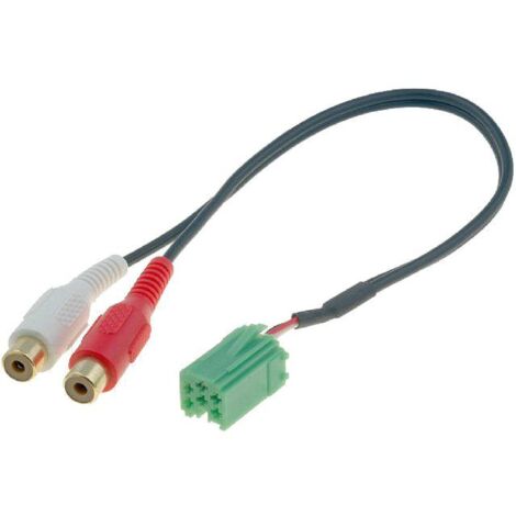 Adnauto – Câble autoradio AUX vers RCA 6 broches – Compatible Renault Mini-ISO – Longueur 1,5m – Connecteur RCA pour autoradio d'origine