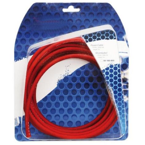 Adnauto – Câble électrique alimentation rouge 10mm2 – 5m – Brins en cuivre/Aluminium – Pour chantiers humides – Résistance à l'usure