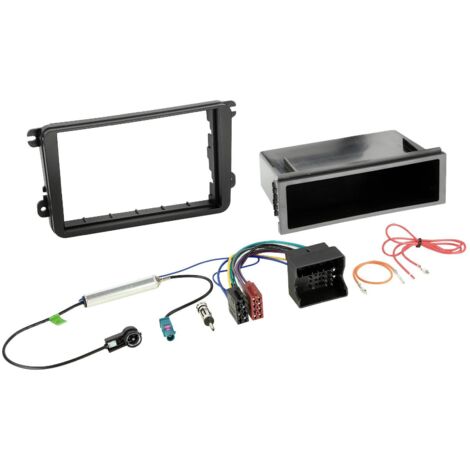 Adnauto – Cache autoradio double DIN pour Seat, Skoda, Volkswagen – Kit de montage avec adaptateurs – Installation facile et rapide