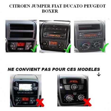 Adnauto – Facade autoradio FA094R pour Ducato Boxer Jumper – Installation facile – Compatible 1 DIN – Noir