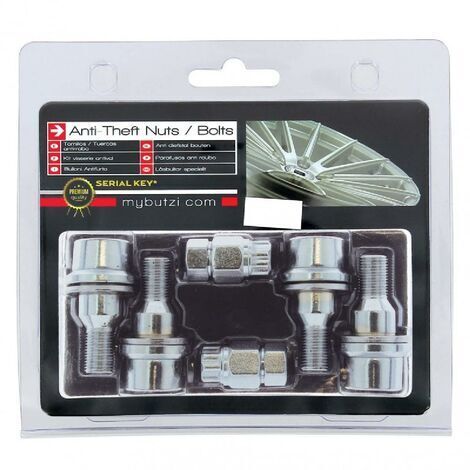 Adnauto – Lot de 4 vis antivol plates 12x125 mm – 2 clés fournies – Sécurité renforcée pour installations fixes - BZH2537
