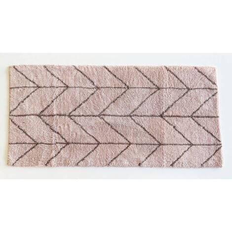 ADOB Premium Design Badematte, Badezimmerteppich, Badteppich, rutschfest, kuschelweich, 140x70 cm, Farbe Altrosa, 17251