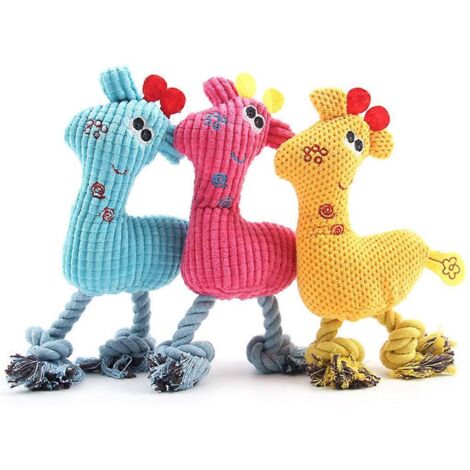 Adorables jouets pour chiens en forme de girafe, peluche à tirer à la corde, indestructibles et résistantes.