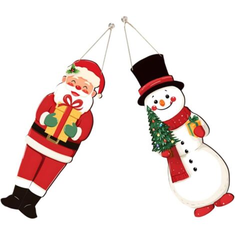 Adorno colgante de muñeco de nieve para el porche, adornos navideños de Papá Noel, decoraciones navideñas para colgar en la ventana, bolas navideñas para colgar.