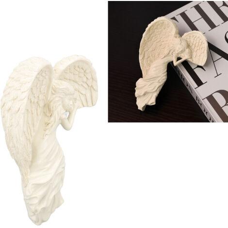 Adorno de ángel para marco de puerta – Figura de ángel de resina – Figura de ángel única y exquisita para marcos de puertas, ideal para el hogar y la oficina – Ángel mirando hacia la izquierda – Figur