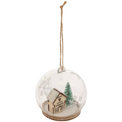 Adorno de Navidad casa de nieve 80mm - Atmosphera créateur d'intérieur