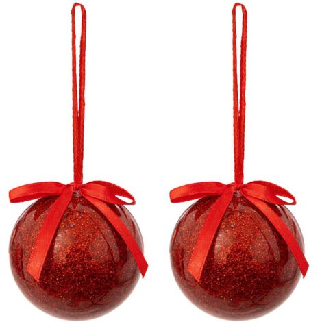 Adorno de Navidad de papel liso x2 rojo 60mm - Atmosphera créateur d'intérieur