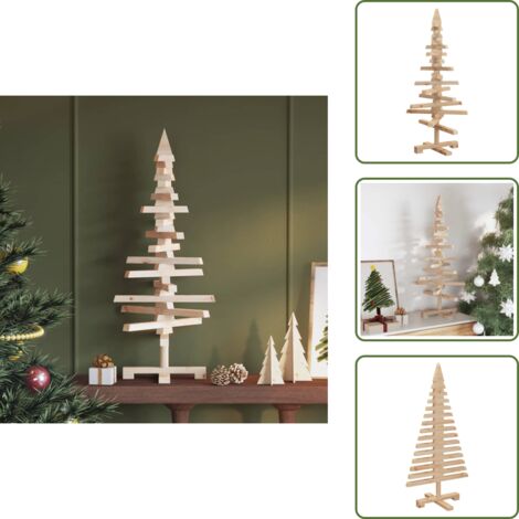 Adorno de Navidad - vidaXL Árbol de Navidad de madera de adorno madera maciza pino 90 cm - Decoración de Hogar