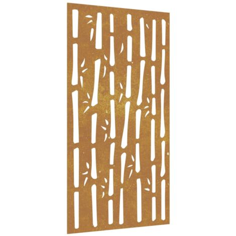 Adorno de pared de jardín acero corten diseño bambú 105x55 cm vidaXL