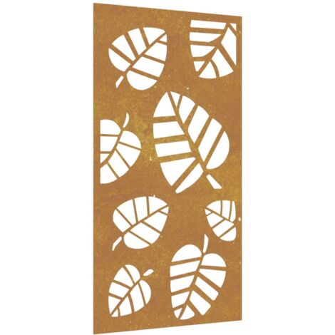 Adorno de pared de jardín acero corten diseño de hoja 105x55 cm vidaXL