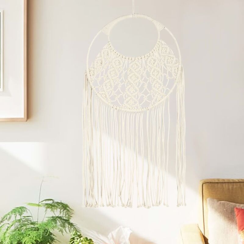 

Youthup - Adorno de pared de macramé algodón 40x80 cm - Crema