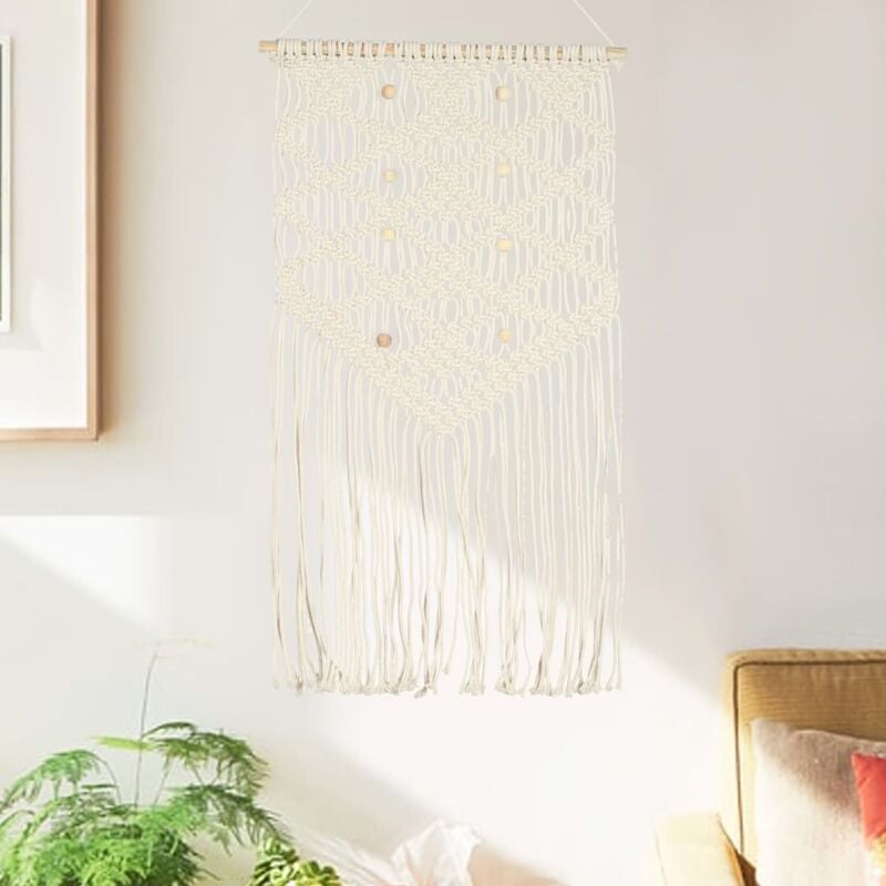 

Adorno de pared de macramé algodón 40x80 cm